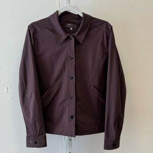 QOR Women’s Athleisure Snap Shirt Shacket Fudge Large